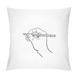 Personality  Outline Hand Writing With A Pencil. Vector Illustration Pillow Covers