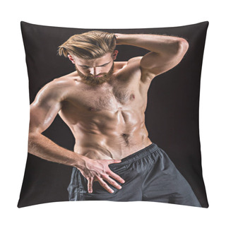 Personality  Shirtless Bodybuilder Posing  Pillow Covers