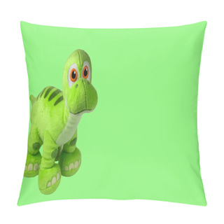 Personality  Brontosaurus Plush Toy Isolated On Green Background Pillow Covers