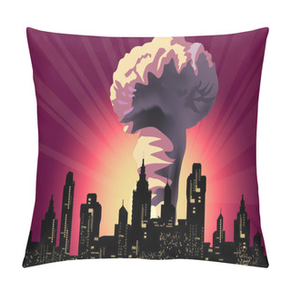 Personality  Atomic Explosion Cloud In Modern City Pillow Covers