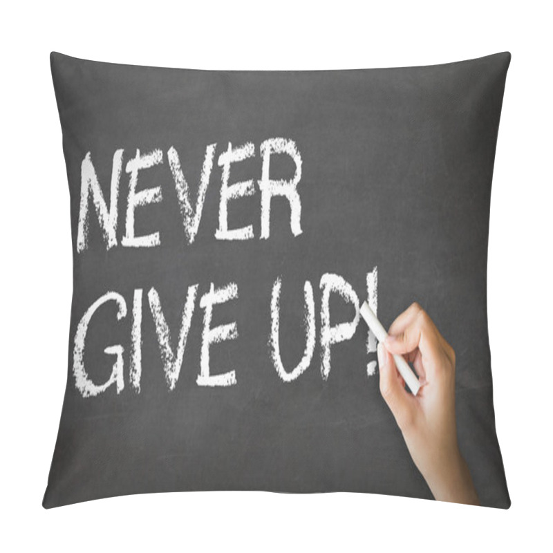Personality  Never Give Up Chalk Illustration pillow covers