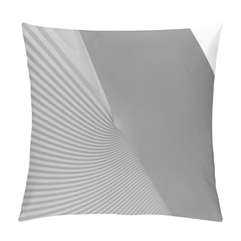 Personality  3D illustration of a geometrical shape of LIGHT GRAY color on a white abstract background as a curved and glossy surface with direct light reflection pillow covers