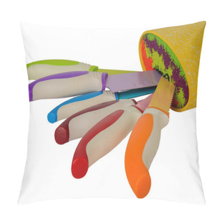 Personality  Set Of Bright Kitchen Knives Pillow Covers