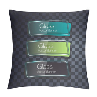 Personality  Glass Shine Template With Banners Pillow Covers