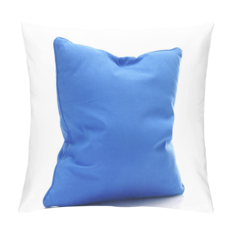 Personality  Bright Blue Pillow Isolated On White Pillow Covers