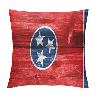 Personality  Tennessee State Flag Painted On Old Wood Plank Texture Pillow Covers