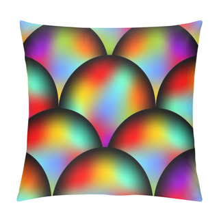 Personality  Futuristic Seamless Background With Rainbow Ball Patterns Pillow Covers