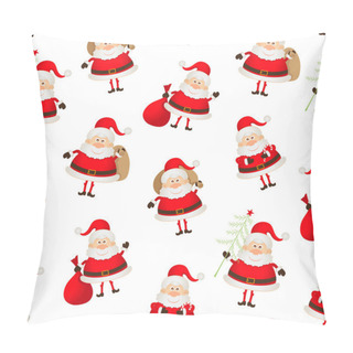 Personality  Seamless Pattern Set Of Santa Clauses Pillow Covers