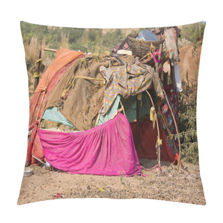 Personality  The Poor Area In The Desert Near Pushkar, India Pillow Covers