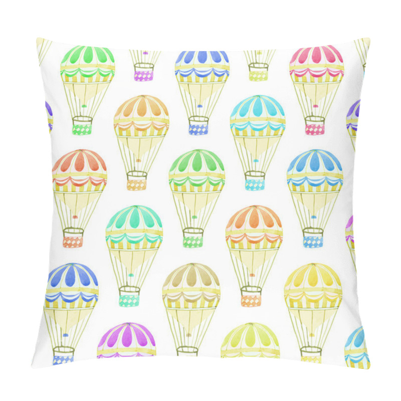 Personality  Seamless pattern with hot air balloons. Hand-drawn background. Vector illustration. pillow covers