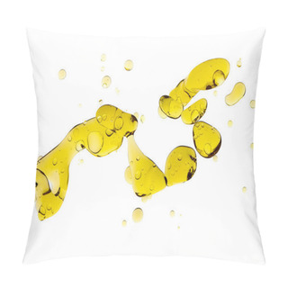 Personality  Olive Oil. Abstract Blobs Of Golden Oil Floating In Water Pillow Covers