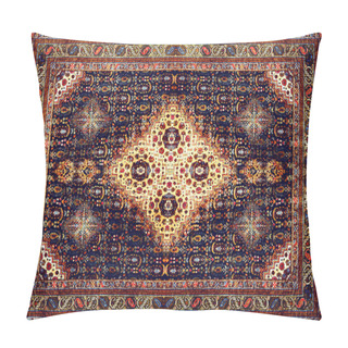 Personality  Persian Carpet Texture, Abstract Ornament. Rhombus Mandala Pattern, Middle Eastern Traditional Fabric Texture. Red Maroon Orange Brown Lime Yellow Violet Pink Purple Gold Toned, Useful As Background Pillow Covers