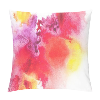 Personality  Abstract Painting With Colorful Paint Blots On White  Pillow Covers