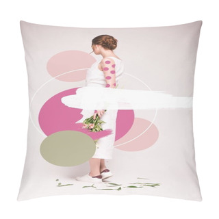 Personality  Girl In White Dress With Flowers Pillow Covers