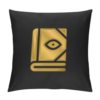 Personality  Book Gold Plated Metalic Icon Or Logo Vector Pillow Covers
