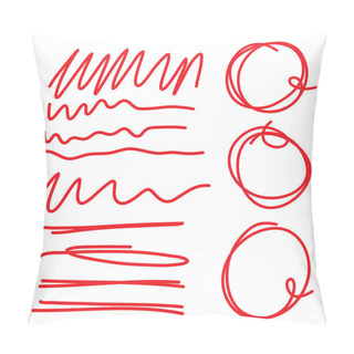 Personality Highlighter Circles Scribbles And Underlines Pillow Covers
