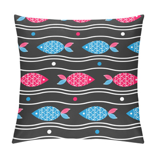 Personality  Fish Seamless Pattern Pillow Covers
