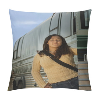 Personality  Woman On A Bus Pillow Covers