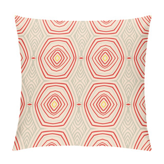 Personality  Retro Pattern With Oval Shapes In 1950s Style. Pillow Covers