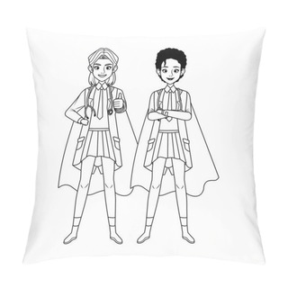 Personality  Super Female Doctors With Hero Cloak Vs Covid19 Pillow Covers