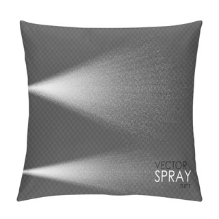 Personality  Water Spray, White Smoke, Dust And Dots, Mist Of Atomizer. Vector Effect, 3d Illustration, Cosmetic Design Pillow Covers