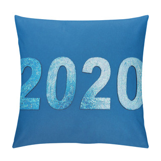 Personality  Top View Of 2020 Numbers Isolated On Blue Pillow Covers
