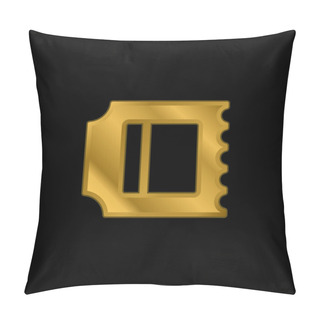 Personality  American Football Game Ticket Gold Plated Metalic Icon Or Logo Vector Pillow Covers