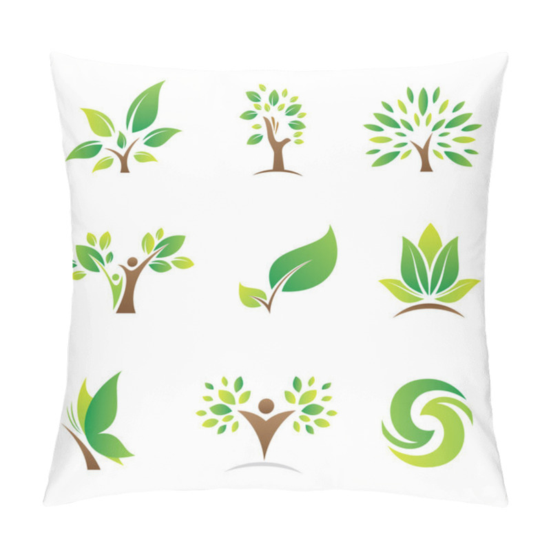 Personality  Tree of life for green nature future business company logo and icon template symbol pillow covers