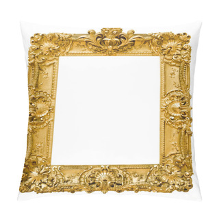 Personality  Vintage Gold Frame, Isolated On White Pillow Covers