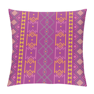 Personality  Geometric Ethnic Oriental Seamless Pattern Traditional Design For Background,carpet,wallpaper,clothing,wrapping,Batik,fabric,Vector Illustration.embroidery Style For Women Fashion Pillow Covers