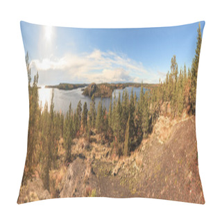 Personality View From Mountain On Autumn Lake Pillow Covers