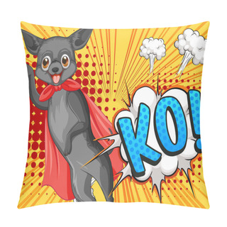 Personality  Pop Art Retro Comic Style With Dog Illustration Pillow Covers