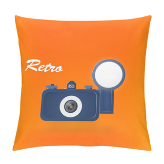 Personality  Retro Photocamera. Vector Illustration.  Pillow Covers