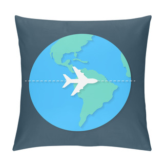 Personality  Airplane Around The World. Pillow Covers