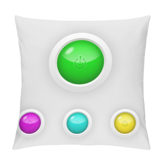 Personality  Vector Set Of Power Button. Pillow Covers