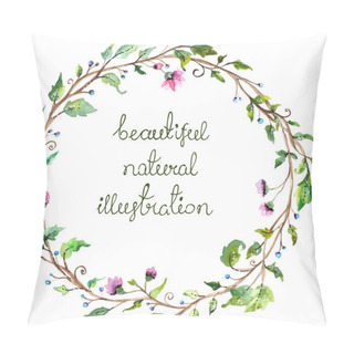 Personality  Watercolor Floral Frame For Wedding Invitation Design Pillow Covers