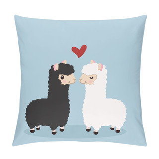 Personality  Alpaca Couple In Love Pillow Covers