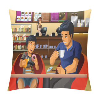 Personality  Father And Son Eating  Breakfast Pillow Covers