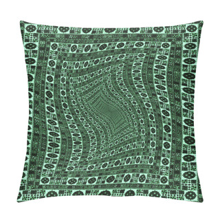 Personality  The Abstract Patterns And Tunnel With Carpet Texture Or Hypnotic Pattern From Carpet Ornamental Texture Colored Sandy Blue Turquoise Red Green Brown Grey Vertical Square Swirl Pillow Covers