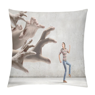 Personality  Young Woman Escaping Pillow Covers