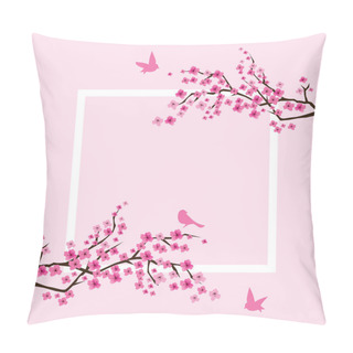 Personality  Vector Cherry Blossom Frame Pillow Covers