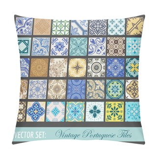 Personality  Seamless Vintage Tiles Background Collection - Portuguese Tiles  Pillow Covers