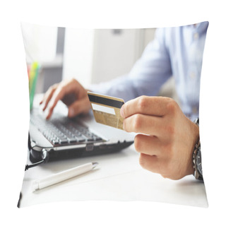 Personality  Man Shopping Online Pillow Covers