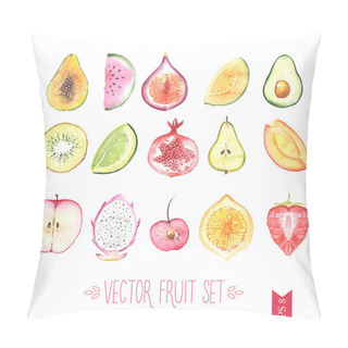 Personality  Watercolor Vector Fruit Set Pillow Covers