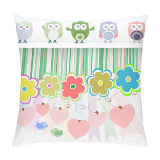 Personality  Sweet Owls, Flowers, Love Hearts And Cute Birds Pillow Covers