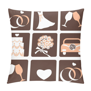 Personality  Wedding Icons Pillow Covers
