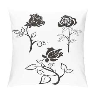 Personality  Rose Silhouette Pillow Covers