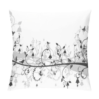 Personality  Vector Floral Design With Birds And Butterflies Pillow Covers