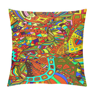 Personality  Beautiful, Decorative, Psychedelic Hippie Background. Vector Han Pillow Covers