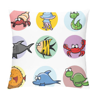 Personality  Set Of Cartoon Animals, Vector Pillow Covers